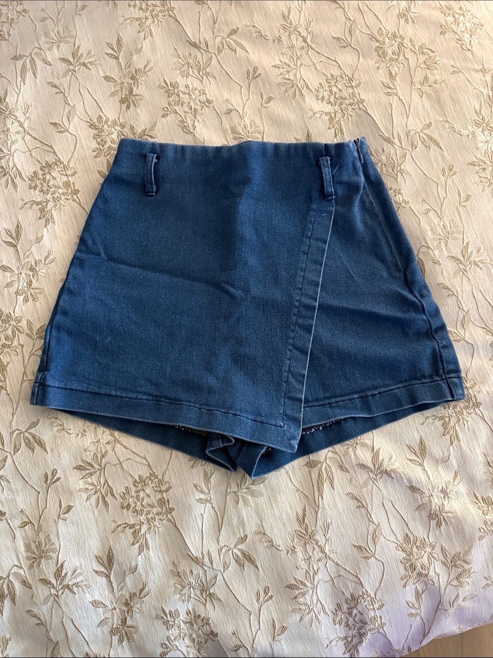 Altar'd State Navy Blue Wrap-Front Skort Shorts